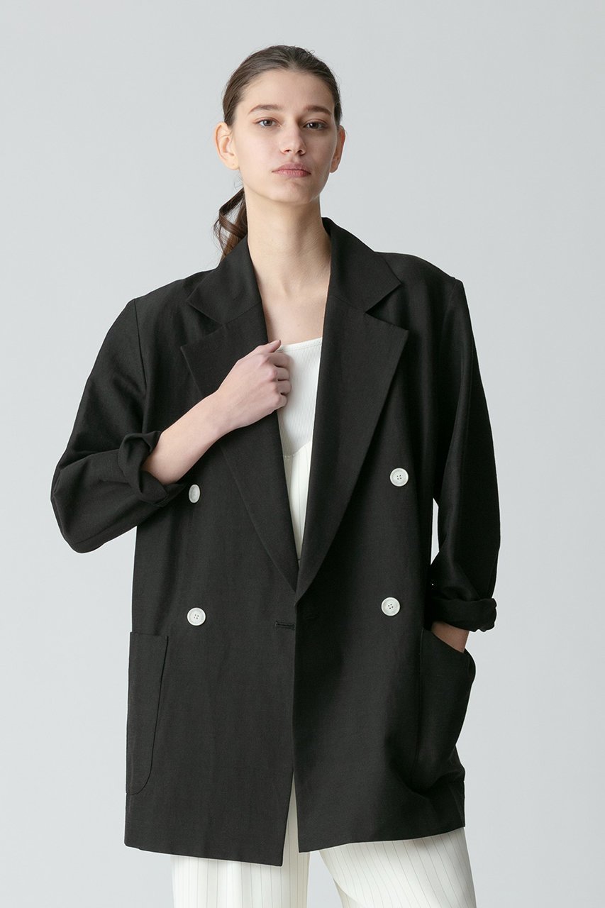 【アルアバイル/allureville】のリネンスラブビックショルダージャケット 人気、トレンドファッション・服の通販 founy(ファニー) 　ファッション　Fashion　レディースファッション　Fashion for Women　アウター　Coat / Outerwear Collection　レディースジャケット・軽アウター　Jackets　シャンタン　Shantung, Silk-Like Fabric　ジャケット　Jacket, Outerwear　ストレッチ　Stretch, Stretchy Fabric　バランス　Balance, Style Balance　ビッグ　Big, Oversized　フェミニン　Feminine, Girly　リネン　Linen, Linen Fabric　再入荷　Restock / Back in Stock　夏　Summer　春　Spring　S/S・春夏　SS, Spring/Summer, Warm Season　 other-1|ID: prp329100004822303 ipo3291000000035054093