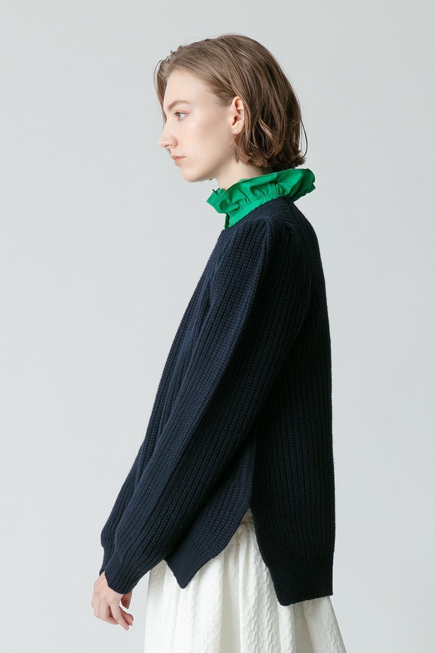 【アルアバイル/allureville】の片畦イレヘムプルオーバー 人気、トレンドファッション・服の通販 founy(ファニー) 　ファッション　Fashion　レディースファッション　Fashion for Women　トップス・カットソー　Cut & Sew Tops　ニット　Knit Tops & Sweaters　カジュアルプルオーバー・ニットトップス　Pullovers & Knit Tops / Casual Pullovers　おすすめ　Recommended / Our Picks　イレギュラー　Irregular Design　コンパクト　Compact, Small Size　ショルダー　Shoulder, Shoulder Strap　スリーブ　Sleeve, Long Sleeve / Short Sleeve　タイツ　Tights, Legwear　バランス　Balance, Style Balance　フェミニン　Feminine, Girly　フロント　Front, Front Design　ヘムライン　Hemline, Bottom Cut　ボトム　Bottoms, Lower Wear　ロング　Long, Long-Length　ワイド　Wide, Wide Fit　畦　Ribbed Knit　other-2|ID: prp329100004822306 ipo3291000000035640122