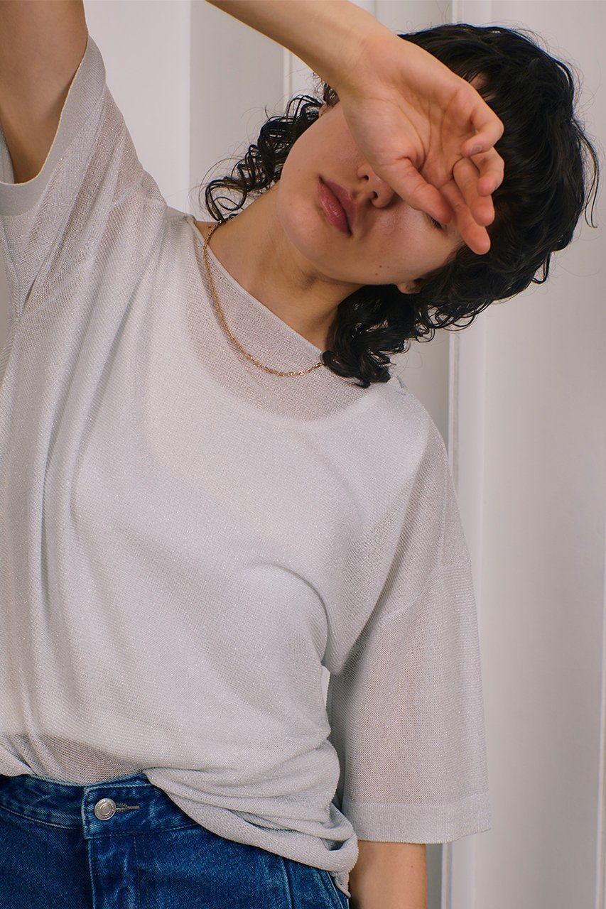 【アルアバイル/allureville】のスパークルヤーンプルオーバー 人気、トレンドファッション・服の通販 founy(ファニー) 　ファッション　Fashion　レディースファッション　Fashion for Women　トップス・カットソー　Cut & Sew Tops　ニット　Knit Tops & Sweaters　カジュアルプルオーバー・ニットトップス　Pullovers & Knit Tops / Casual Pullovers　おすすめ　Recommended / Our Picks　キャミワンピース　Cami Dress, Slip Dress　シアー　Sheer, See-Through　シンプル　Simple, Minimal　スリーブ　Sleeve, Long Sleeve / Short Sleeve　ハーフ　Half, Half-Length　再入荷　Restock / Back in Stock　夏　Summer　other-8|ID: prp329100004822308 ipo3291000000035054136