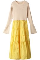 【アルアバイル/allureville】の【Loulou Willoughby】タフタティアードニットワンピース 人気、トレンドファッション・服の通販 founy(ファニー) ファッション Fashion レディースファッション Fashion for Women ワンピース Dresses ニットワンピース Knit Dresses チュニック Tunic Tops & Dresses タフタ Taffeta, Structured Fabric チュニック Tunic, Long Top ティアードスカート Tiered Skirt, Flounced Skirt ドッキング Docking, Mixed Material フレア Flare, Flared ロング Long, Long-Length 再入荷 Restock / Back in Stock |ID:prp329100004822310