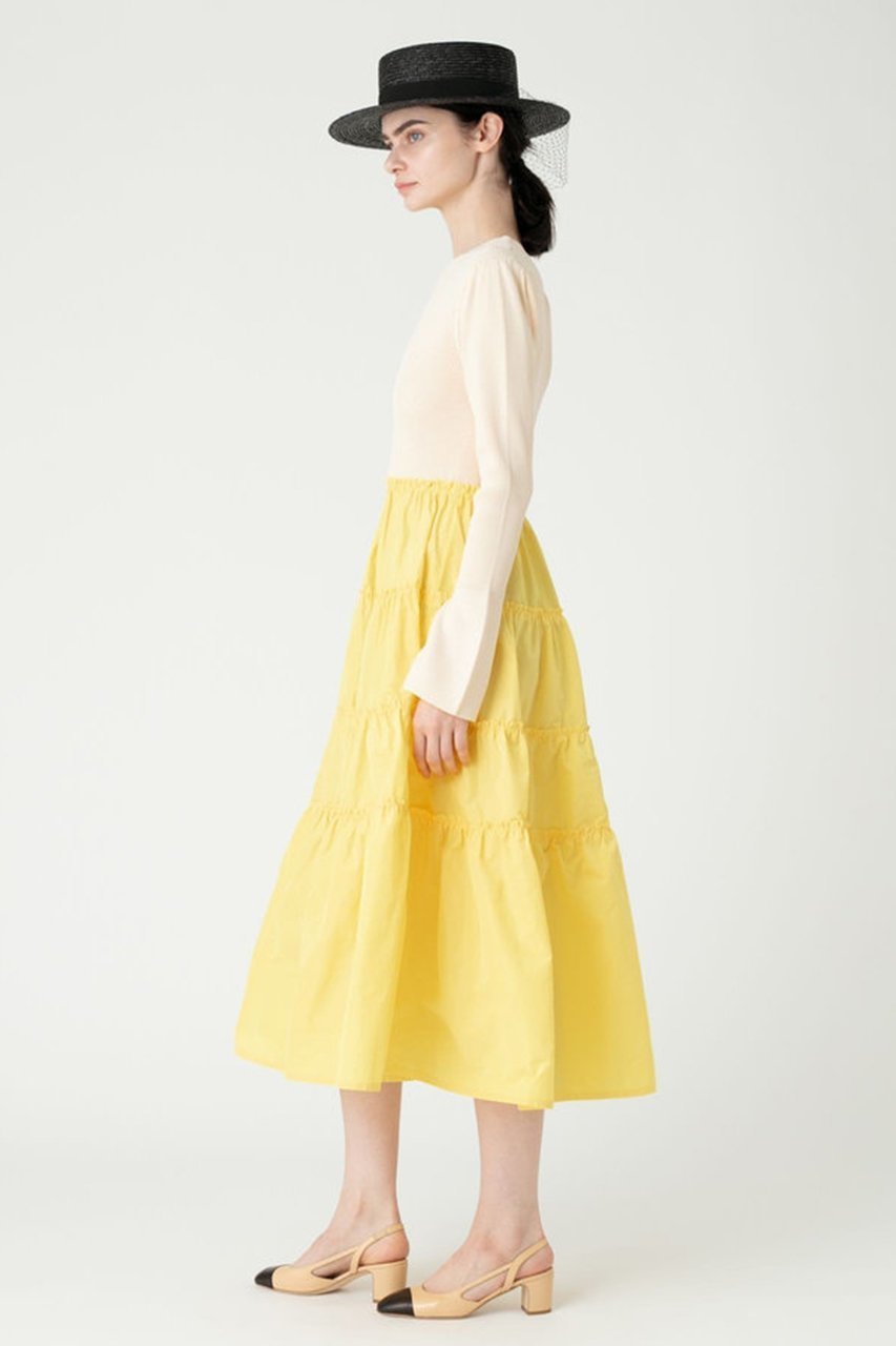 【アルアバイル/allureville】の【Loulou Willoughby】タフタティアードニットワンピース 人気、トレンドファッション・服の通販 founy(ファニー) 　ファッション　Fashion　レディースファッション　Fashion for Women　ワンピース　Dresses　ニットワンピース　Knit Dresses　チュニック　Tunic Tops & Dresses　タフタ　Taffeta, Structured Fabric　チュニック　Tunic, Long Top　ティアードスカート　Tiered Skirt, Flounced Skirt　ドッキング　Docking, Mixed Material　フレア　Flare, Flared　ロング　Long, Long-Length　再入荷　Restock / Back in Stock　other-7|ID: prp329100004822310 ipo3291000000035054158