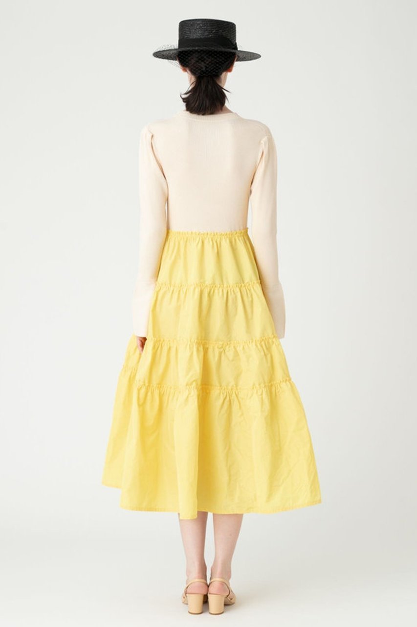 【アルアバイル/allureville】の【Loulou Willoughby】タフタティアードニットワンピース 人気、トレンドファッション・服の通販 founy(ファニー) 　ファッション　Fashion　レディースファッション　Fashion for Women　ワンピース　Dresses　ニットワンピース　Knit Dresses　チュニック　Tunic Tops & Dresses　タフタ　Taffeta, Structured Fabric　チュニック　Tunic, Long Top　ティアードスカート　Tiered Skirt, Flounced Skirt　ドッキング　Docking, Mixed Material　フレア　Flare, Flared　ロング　Long, Long-Length　再入荷　Restock / Back in Stock　other-8|ID: prp329100004822310 ipo3291000000035054159