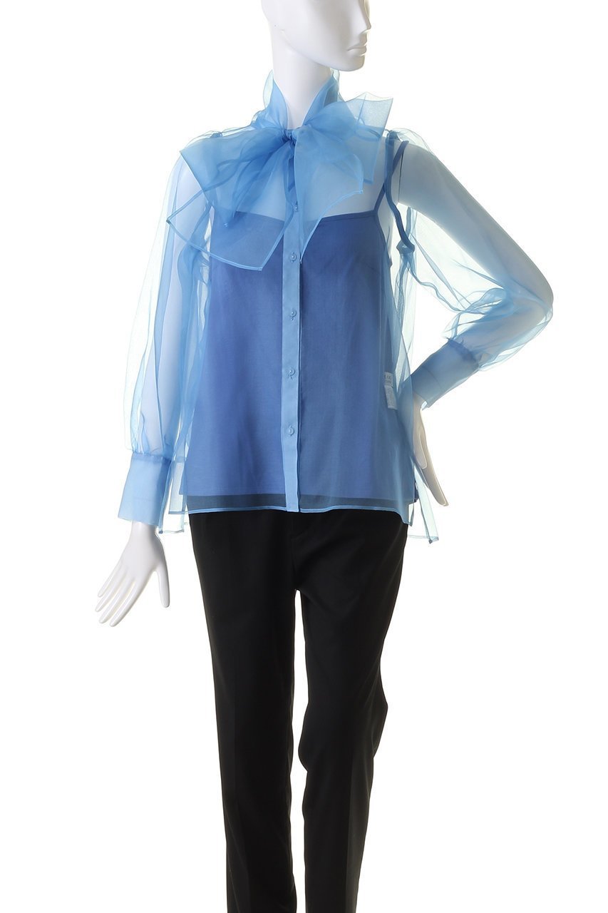 【アルアバイル/allureville】の【Loulou Willoughby】シルキーリボンブラウス 人気、トレンドファッション・服の通販 founy(ファニー) 　ファッション　Fashion　レディースファッション　Fashion for Women　トップス・カットソー　Cut & Sew Tops　シャツ・ブラウス・オフィスカジュアル　Elegant Blouses & Button-Ups　シルク　Silk, 100% Silk　スリーブ　Sleeve, Long Sleeve / Short Sleeve　リボン　Ribbon, Bow　ロング　Long, Long-Length　再入荷　Restock / Back in Stock　other-2|ID: prp329100004822312 ipo3291000000035054180