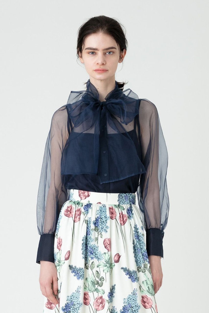 【アルアバイル/allureville】の【Loulou Willoughby】シルキーリボンブラウス 人気、トレンドファッション・服の通販 founy(ファニー) 　ファッション　Fashion　レディースファッション　Fashion for Women　トップス・カットソー　Cut & Sew Tops　シャツ・ブラウス・オフィスカジュアル　Elegant Blouses & Button-Ups　シルク　Silk, 100% Silk　スリーブ　Sleeve, Long Sleeve / Short Sleeve　リボン　Ribbon, Bow　ロング　Long, Long-Length　再入荷　Restock / Back in Stock　other-6|ID: prp329100004822312 ipo3291000000035054184