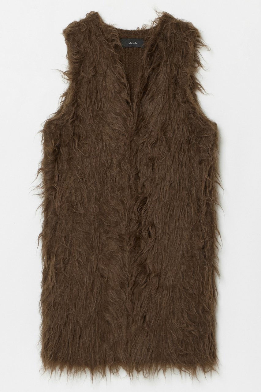 【アルアバイル/allureville】のイエティシャギーニットジレ インテリア・キッズ・メンズ・レディースファッション・服の通販 founy(ファニー) 　ファッション　Fashion　レディースファッション　Fashion for Women　アウター　Coat / Outerwear Collection　レディースジャケット・軽アウター　Jackets　ジャケット　Jacket, Outerwear　ノースリーブ　Sleeveless, No-Sleeve　ベスト　Vest, Waistcoat　再入荷　Restock / Back in Stock　冬　Winter / This Winter　半袖　Short Sleeve, Half Sleeve　防寒　Cold Protection, Winter-Ready　ブラウン|ID: prp329100004822318 ipo3291000000035054531