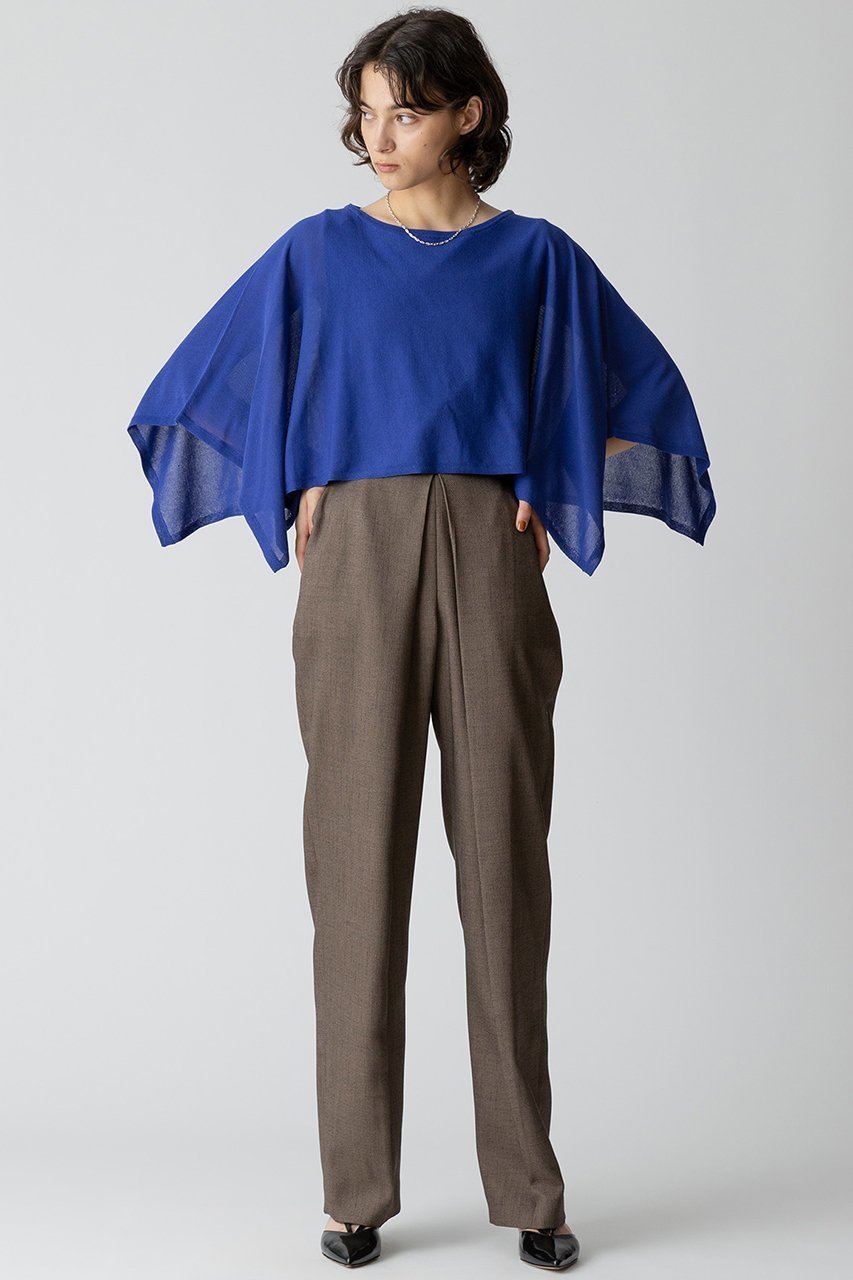 【アルアバイル/allureville】のケープスリーブプルオーバー 人気、トレンドファッション・服の通販 founy(ファニー) 　ファッション　Fashion　レディースファッション　Fashion for Women　トップス・カットソー　Cut & Sew Tops　ニット　Knit Tops & Sweaters　カジュアルプルオーバー・ニットトップス　Pullovers & Knit Tops / Casual Pullovers　クロップド　Cropped, Short Length　サマー　Summer, Summer Style　シアー　Sheer, See-Through　ドッキング　Docking, Mixed Material　ドレープ　Drape, Draping Fabric　ボトム　Bottoms, Lower Wear　再入荷　Restock / Back in Stock　other-5|ID: prp329100004822319 ipo3291000000035054544