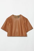 【アルアバイル/allureville】のフェイクレザーTブラウス 人気、トレンドファッション・服の通販 founy(ファニー) ファッション Fashion レディースファッション Fashion for Women トップス・カットソー Cut & Sew Tops シャツ・ブラウス・オフィスカジュアル Elegant Blouses & Button-Ups インナー Innerwear ショート Short, Short Length スリーブ Sleeve, Long Sleeve / Short Sleeve セットアップ Set-Up, Coordinated Outfit ハーフ Half, Half-Length フェイクレザー Faux Leather, PU Leather 再入荷 Restock / Back in Stock 秋 Autumn |ID:prp329100004822320