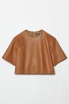 【アルアバイル/allureville】のフェイクレザーTブラウス ブラウン|ID: prp329100004822320 ipo3291000000035054547