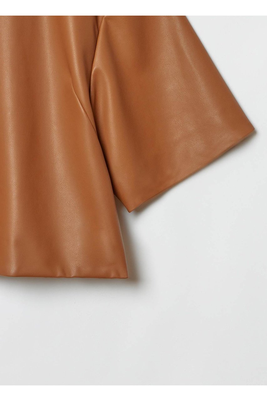 【アルアバイル/allureville】のフェイクレザーTブラウス 人気、トレンドファッション・服の通販 founy(ファニー) 　ファッション　Fashion　レディースファッション　Fashion for Women　トップス・カットソー　Cut & Sew Tops　シャツ・ブラウス・オフィスカジュアル　Elegant Blouses & Button-Ups　インナー　Innerwear　ショート　Short, Short Length　スリーブ　Sleeve, Long Sleeve / Short Sleeve　セットアップ　Set-Up, Coordinated Outfit　ハーフ　Half, Half-Length　フェイクレザー　Faux Leather, PU Leather　再入荷　Restock / Back in Stock　秋　Autumn　other-4|ID: prp329100004822320 ipo3291000000035054550