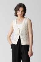 【アルアバイル/allureville】のスパンコールニットジレ 人気、トレンドファッション・服の通販 founy(ファニー) ファッション Fashion レディースファッション Fashion for Women トップス・カットソー Cut & Sew Tops ニット Knit Tops & Sweaters カーディガン・羽織り Layered Style Cardigans ベスト&ジレ / 重ね着スタイル Vests & Gilets カーディガン Cardigan, Knitwear スパンコール Sequins, Sequin Embellishment 再入荷 Restock / Back in Stock 手編み Hand-Knitted, Handmade Knit |ID:prp329100004822323