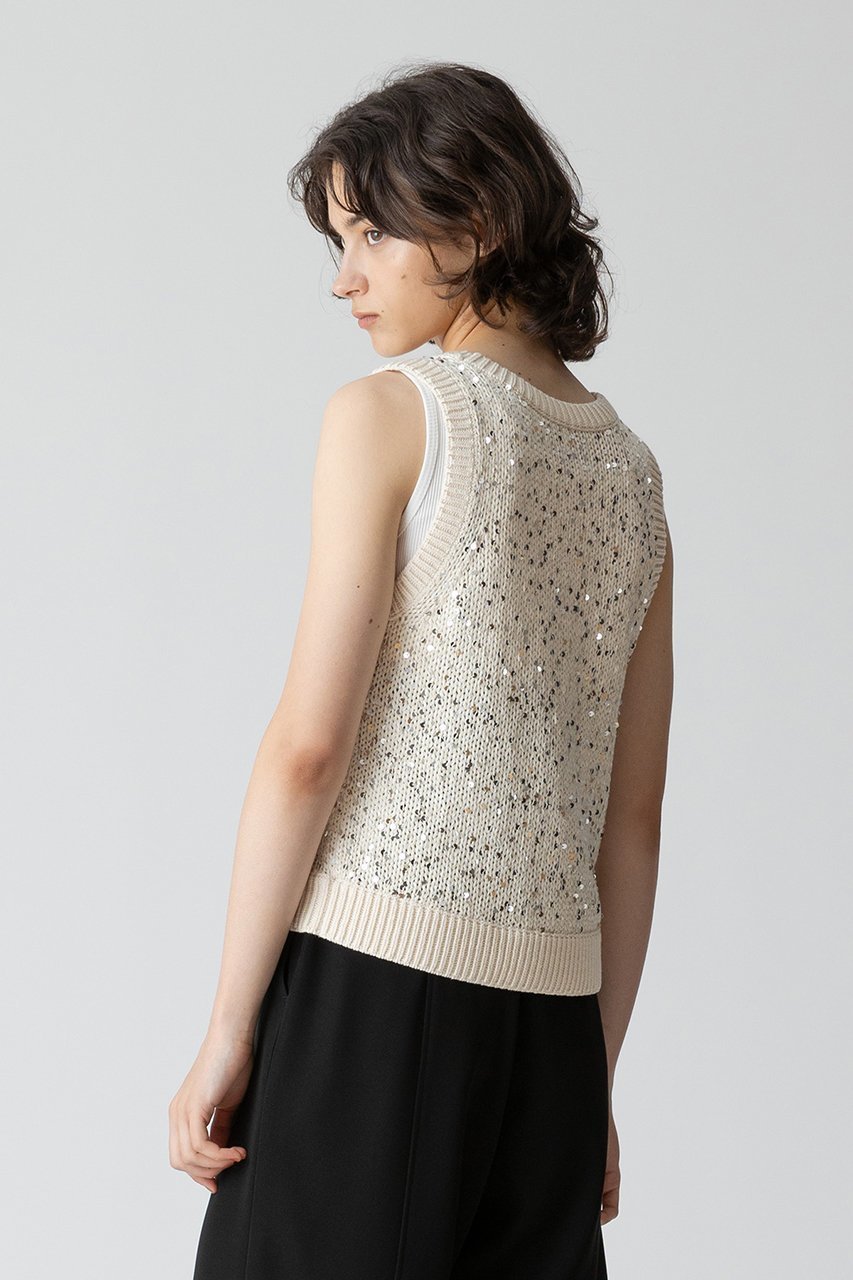 【アルアバイル/allureville】のスパンコールニットジレ 人気、トレンドファッション・服の通販 founy(ファニー) ファッション Fashion レディースファッション Fashion for Women トップス・カットソー Cut & Sew Tops ニット Knit Tops & Sweaters カーディガン・羽織り Layered Style Cardigans ベスト&ジレ / 重ね着スタイル Vests & Gilets カーディガン Cardigan, Knitwear スパンコール Sequins, Sequin Embellishment 再入荷 Restock / Back in Stock 手編み Hand-Knitted, Handmade Knit other-3|ID: prp329100004822323 ipo3291000000035054574