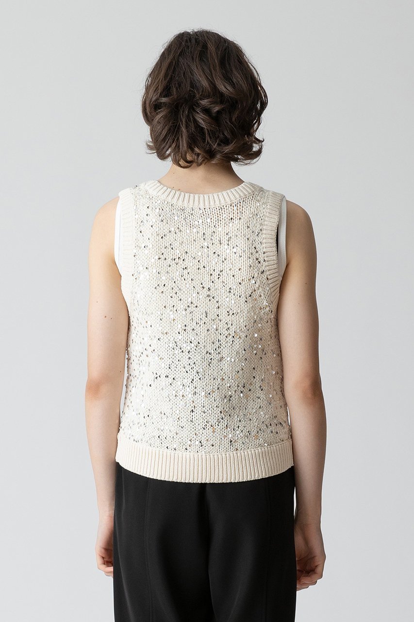 【アルアバイル/allureville】のスパンコールニットジレ 人気、トレンドファッション・服の通販 founy(ファニー) ファッション Fashion レディースファッション Fashion for Women トップス・カットソー Cut & Sew Tops ニット Knit Tops & Sweaters カーディガン・羽織り Layered Style Cardigans ベスト&ジレ / 重ね着スタイル Vests & Gilets カーディガン Cardigan, Knitwear スパンコール Sequins, Sequin Embellishment 再入荷 Restock / Back in Stock 手編み Hand-Knitted, Handmade Knit other-4|ID: prp329100004822323 ipo3291000000035054575