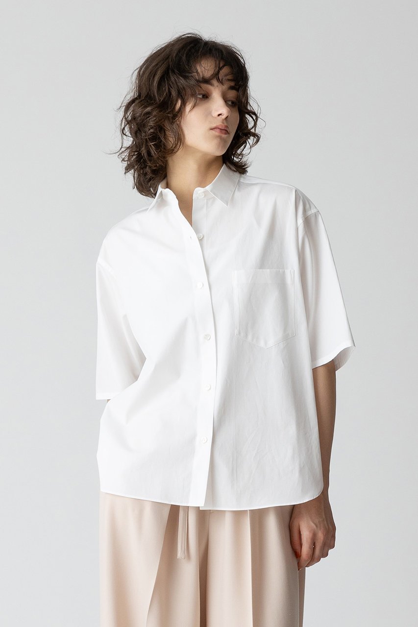 【アルアバイル/allureville】のCブロードオーバーシャツ 人気、トレンドファッション・服の通販 founy(ファニー) 　ファッション　Fashion　レディースファッション　Fashion for Women　トップス・カットソー　Cut & Sew Tops　シャツ・ブラウス・オフィスカジュアル　Elegant Blouses & Button-Ups　ショート　Short, Short Length　スリーブ　Sleeve, Long Sleeve / Short Sleeve　ファブリック　Fabric, Textile　ボックス　Boxy, Box Shape　エレガント 上品　Elegant　再入荷　Restock / Back in Stock　other-6|ID: prp329100004822328 ipo3291000000035054636