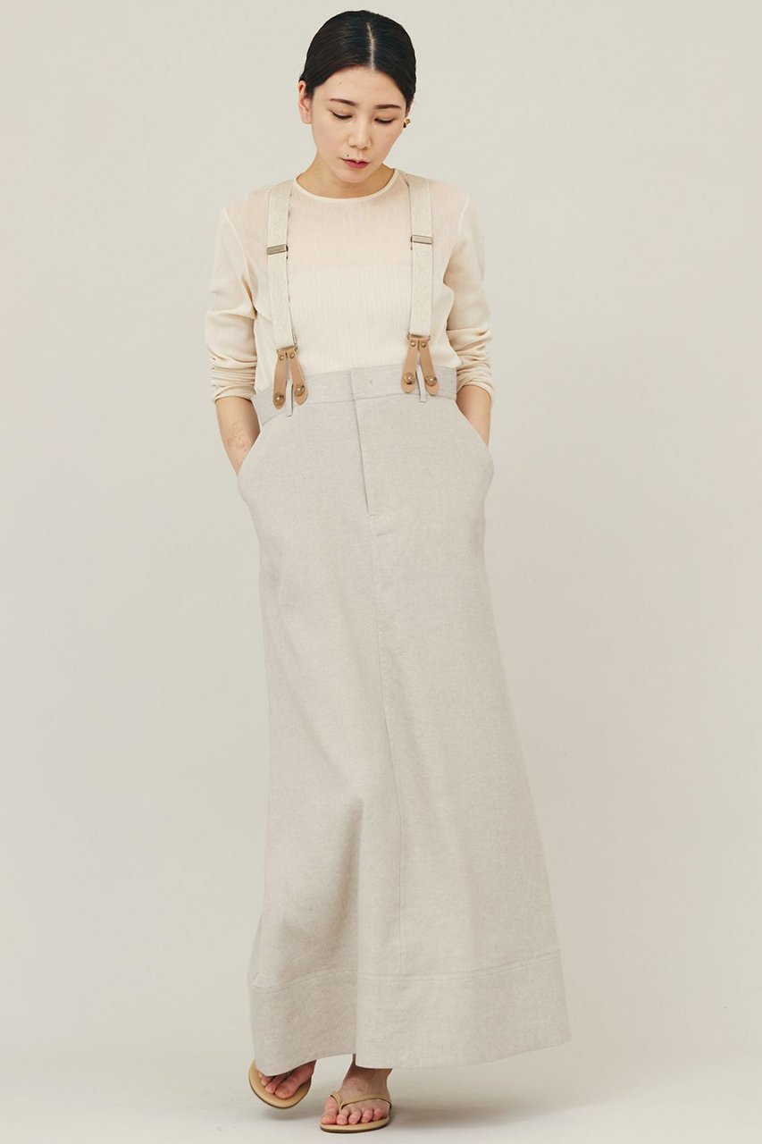 【カレンソロジー/Curensology】のリネンサスペンダースカート 人気、トレンドファッション・服の通販 founy(ファニー) 　ファッション　Fashion　レディースファッション　Fashion for Women　スカート　Skirts　ロングスカート　Long Skirts / Maxi & Midi Skirts　おすすめ　Recommended / Our Picks　サスペンダー　Suspenders, Braces　ストレッチ　Stretch, Stretchy Fabric　マキシ　Maxi, Full Length　リネン　Linen, Linen Fabric　ロング　Long, Long-Length　再入荷　Restock / Back in Stock　other-2|ID: prp329100004822329 ipo3291000000035054702