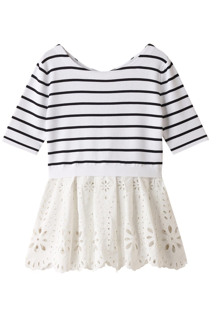 【アルアバイル/allureville】の【Loulou Willoughby】アイレットレースペプラムプルオーバー インテリア・キッズ・メンズ・レディースファッション・服の通販 founy(ファニー) ファッション Fashion レディースファッション Fashion for Women トップス・カットソー Cut & Sew Tops ニット Knit Tops & Sweaters カジュアルプルオーバー・ニットトップス Pullovers & Knit Tops / Casual Pullovers コンパクト Compact, Small Size シンプル Simple, Minimal スリーブ Sleeve, Long Sleeve / Short Sleeve ハーフ Half, Half-Length フェミニン Feminine, Girly ペプラム Peplum, Flared Hem エレガント 上品 Elegant 再入荷 Restock / Back in Stock ブラック2|ID: prp329100004822331 ipo3291000000035054993