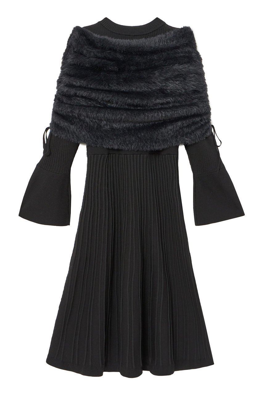 【アナイ/ANAYI】のフェザーケープ付き ワンピース 人気、トレンドファッション・服の通販 founy(ファニー) 　ファッション　Fashion　レディースファッション　Fashion for Women　ワンピース　Dresses　チュニック　Tunic Tops & Dresses　エレガント 上品　Elegant　セットアップ　Set-Up, Coordinated Outfit　チュニック　Tunic, Long Top　フィット　Fit, Slim Fit　フェザー　Feather, Feather Detail　フェザーヤーン　Feather Yarn, Fluffy Yarn　フレア　Flare, Flared　リブニット　Rib Knit, Ribbed Knit　再入荷　Restock / Back in Stock　other-2|ID: prp329100004822338 ipo3291000000035055262