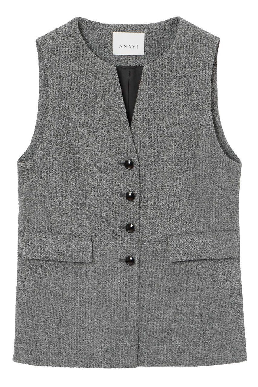 【アナイ/ANAYI】のワッフルツイードショートペプラムジレ 人気、トレンドファッション・服の通販 founy(ファニー) 　ファッション　Fashion　レディースファッション　Fashion for Women　アウター　Coat / Outerwear Collection　レディースジャケット・軽アウター　Jackets　おすすめ　Recommended / Our Picks　クラシカル　Classical, Vintage-Inspired　ジャケット　Jacket, Outerwear　セットアップ　Set-Up, Coordinated Outfit　ツイード　Twill, Twill Weave　バランス　Balance, Style Balance　ベスト　Vest, Waistcoat　ペプラム　Peplum, Flared Hem　ワッフル　Waffle, Waffle Knit　夏　Summer　 other-1|ID: prp329100004822340 ipo3291000000035950189