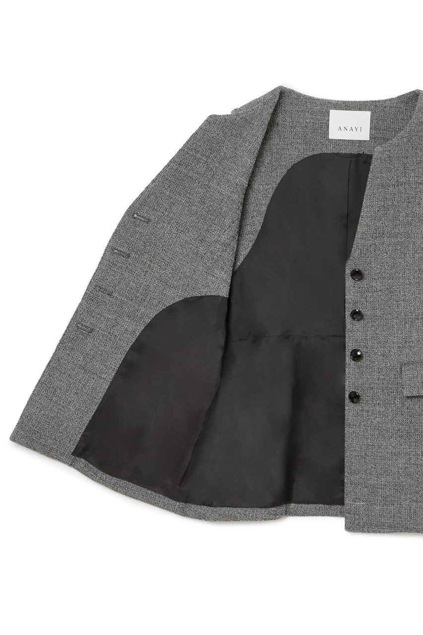 【アナイ/ANAYI】のワッフルツイードショートペプラムジレ 人気、トレンドファッション・服の通販 founy(ファニー) 　ファッション　Fashion　レディースファッション　Fashion for Women　アウター　Coat / Outerwear Collection　レディースジャケット・軽アウター　Jackets　おすすめ　Recommended / Our Picks　クラシカル　Classical, Vintage-Inspired　ジャケット　Jacket, Outerwear　セットアップ　Set-Up, Coordinated Outfit　ツイード　Twill, Twill Weave　バランス　Balance, Style Balance　ベスト　Vest, Waistcoat　ペプラム　Peplum, Flared Hem　ワッフル　Waffle, Waffle Knit　夏　Summer　other-6|ID: prp329100004822340 ipo3291000000035950196