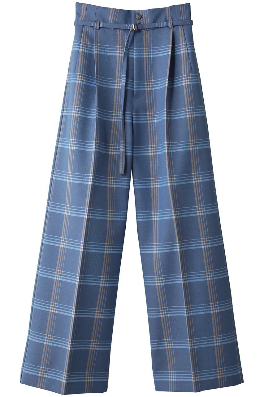 【メゾンスペシャル/MAISON SPECIAL】のチェックハイウエストワイドパンツ インテリア・キッズ・メンズ・レディースファッション・服の通販 founy(ファニー) 　ファッション　Fashion　レディースファッション　Fashion for Women　パンツ　Pants & Trousers　おすすめ　Recommended / Our Picks　チェック　Check, Plaid, Tartan　ワイド　Wide, Wide Fit　エレガント 上品　Elegant　BLU(ブルー)|ID: prp329100004822350 ipo3291000000035056185