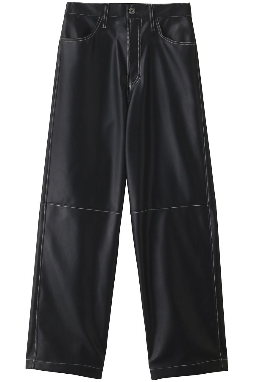 【メゾンスペシャル/MAISON SPECIAL】のフェイクレザーワイドストレートパンツ インテリア・キッズ・メンズ・レディースファッション・服の通販 founy(ファニー) 　ファッション　Fashion　レディースファッション　Fashion for Women　パンツ　Pants & Trousers　2023年　2023　2023-2024秋冬・A/W　Autumn/Winter 2023–24 AW23–24　フェイクレザー　Faux Leather, PU Leather　ワイド　Wide, Wide Fit　夏　Summer　防寒　Cold Protection, Winter-Ready　BLK(ブラック)|ID: prp329100004822356 ipo3291000000035056392