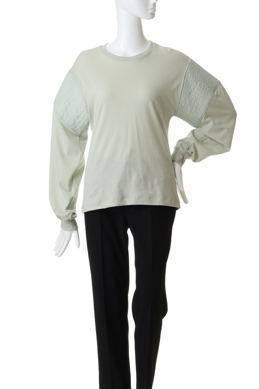 【エリオポール/heliopole】の【muller of yoshiokubo】ストライプジャカードトップ 人気、トレンドファッション・服の通販 founy(ファニー) 　ファッション　Fashion　レディースファッション　Fashion for Women　トップス・カットソー　Cut & Sew Tops　シャツ・ブラウス・オフィスカジュアル　Elegant Blouses & Button-Ups　ロングTシャツ・Tシャツ　Longline T-Shirts & Tees　カットソー・ベーシックTシャツ　Cut-and-Sewn Tops / Stretch Tees & Basics　コンビ　Combo, Combination Style　ジャカード／ジャガード　Jacquard, Woven Pattern　ストライプ　Stripe, Striped Pattern　スラックス　Slacks, Dress Pants　スリーブ　Sleeve, Long Sleeve / Short Sleeve　デニム　Denim, Jeans Material　ロング　Long, Long-Length　other-2|ID: prp329100004822538 ipo3291000000035060735