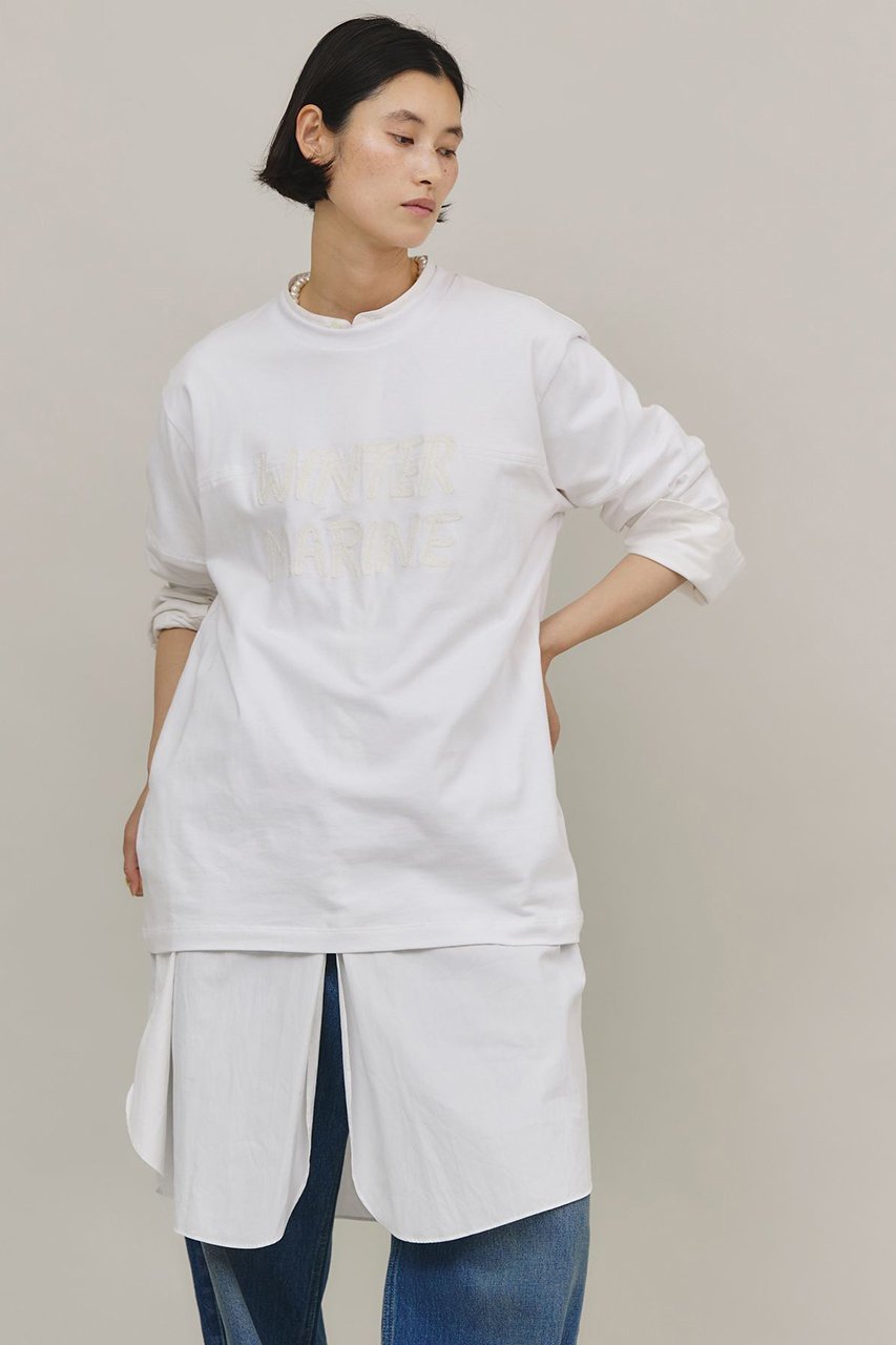 【カレンソロジー/Curensology】のWINTER MARINE Tシャツ 人気、トレンドファッション・服の通販 founy(ファニー) 　ファッション　Fashion　レディースファッション　Fashion for Women　トップス・カットソー　Cut & Sew Tops　シャツ・ブラウス・オフィスカジュアル　Elegant Blouses & Button-Ups　ロングTシャツ・Tシャツ　Longline T-Shirts & Tees　カットソー・ベーシックTシャツ　Cut-and-Sewn Tops / Stretch Tees & Basics　冬　Winter / This Winter　インド　Indian Textile　インナー　Innerwear　ジャケット　Jacket, Outerwear　スリーブ　Sleeve, Long Sleeve / Short Sleeve　ベスト　Vest, Waistcoat　ロング　Long, Long-Length　ヴィンテージ　Vintage Style　今季　This Season, Current Season　再入荷　Restock / Back in Stock　other-2|ID: prp329100004822565 ipo3291000000035061384