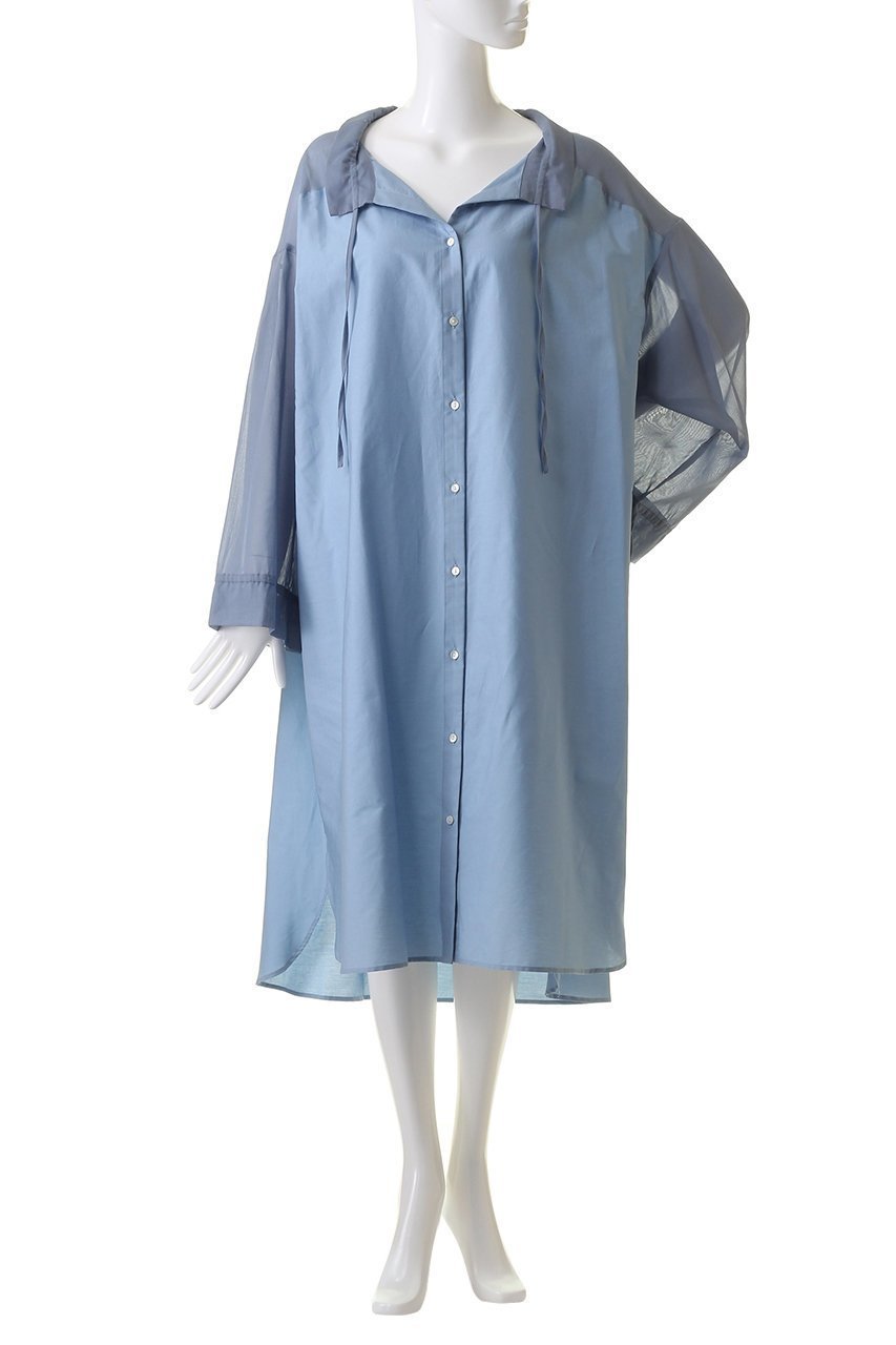 【ミディウミソリッド/MIDIUMISOLID】のsheer switching shirt OP ワンピース 人気、トレンドファッション・服の通販 founy(ファニー) 　ファッション　Fashion　レディースファッション　Fashion for Women　ワンピース　Dresses　チュニック　Tunic Tops & Dresses　サンダル　Sandals, Summer Shoes　シアー　Sheer, See-Through　シューズ　Shoes, Footwear　スリーブ　Sleeve, Long Sleeve / Short Sleeve　チュニック　Tunic, Long Top　フラット　Flat, Flat Shoes　other-2|ID: prp329100004822638 ipo3291000000035922954