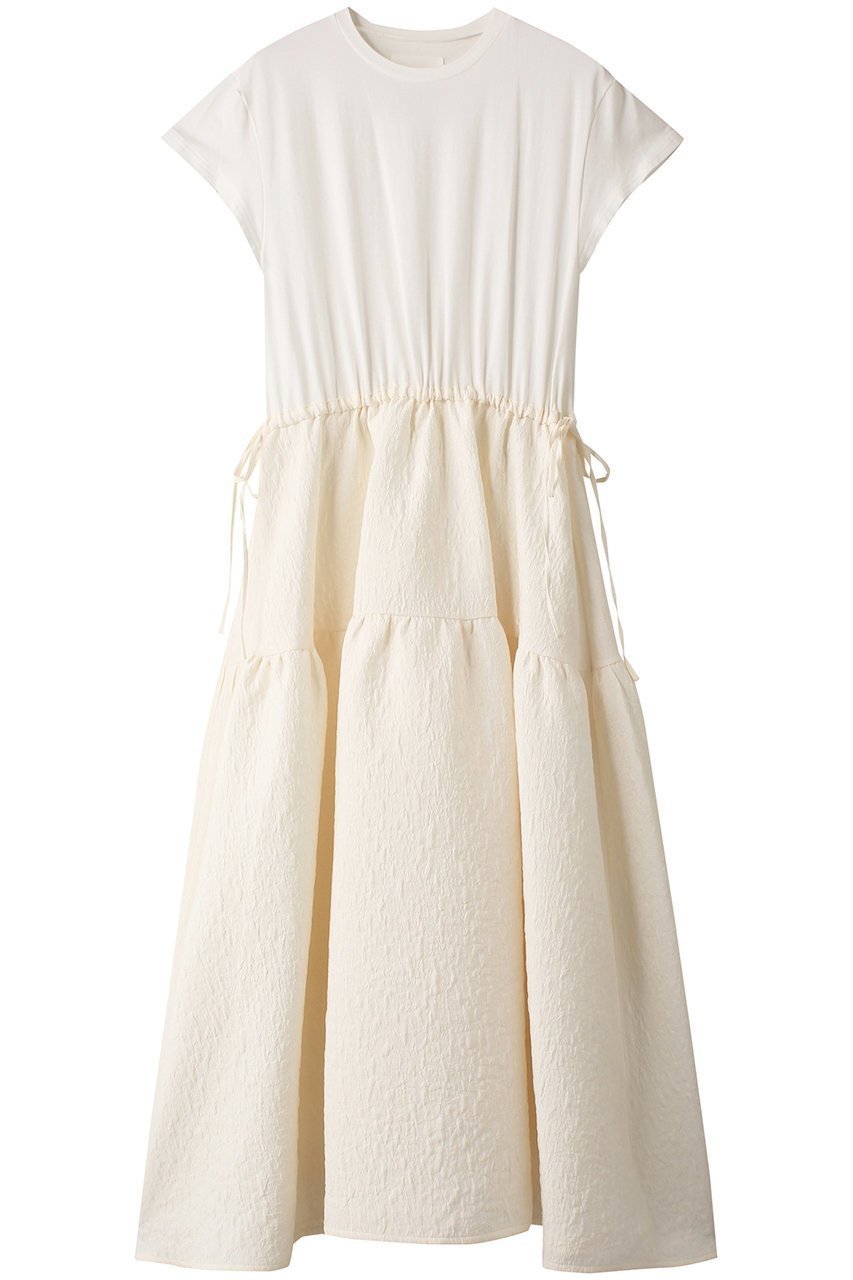 【ミディウミソリッド/MIDIUMISOLID】のjacquard combi OP ワンピース インテリア・キッズ・メンズ・レディースファッション・服の通販 founy(ファニー) ファッション Fashion レディースファッション Fashion for Women ワンピース Dresses チュニック Tunic Tops & Dresses おすすめ Recommended / Our Picks サンダル Sandals, Summer Shoes シンプル Simple, Minimal ジャカード/ジャガード Jacquard, Woven Pattern チュニック Tunic, Long Top バランス Balance, Style Balance ロング Long, Long-Length エレガント 上品 Elegant off white|ID: prp329100004822643 ipo3291000000035922960