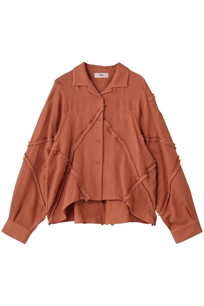 【エリオポール/heliopole】の【muller of yoshiokubo】PANAMA フリンジシャツ インテリア・キッズ・メンズ・レディースファッション・服の通販 founy(ファニー) https://founy.com/ ファッション Fashion レディースファッション Fashion for Women トップス・カットソー Cut & Sew Tops シャツ・ブラウス・オフィスカジュアル Elegant Blouses & Button-Ups シンプル Simple, Minimal スラックス Slacks, Dress Pants スリーブ Sleeve, Long Sleeve / Short Sleeve デニム Denim, Jeans Material フリンジ Fringe, Tassel ヘムライン Hemline, Bottom Cut ランダム Random, Irregular リネン Linen, Linen Fabric ロング Long, Long-Length |ID: prp329100004822653 ipo3291000000035062663