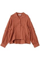 【エリオポール/heliopole】の【muller of yoshiokubo】PANAMA フリンジシャツ 人気、トレンドファッション・服の通販 founy(ファニー) ファッション Fashion レディースファッション Fashion for Women トップス・カットソー Cut & Sew Tops シャツ・ブラウス・オフィスカジュアル Elegant Blouses & Button-Ups シンプル Simple, Minimal スラックス Slacks, Dress Pants スリーブ Sleeve, Long Sleeve / Short Sleeve デニム Denim, Jeans Material フリンジ Fringe, Tassel ヘムライン Hemline, Bottom Cut ランダム Random, Irregular リネン Linen, Linen Fabric ロング Long, Long-Length thumbnail テラコッタ|ID: prp329100004822653 ipo3291000000035062665