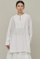 【カレンソロジー/Curensology】のタイプライタークルーブラウス 人気、トレンドファッション・服の通販 founy(ファニー) ファッション Fashion レディースファッション Fashion for Women トップス・カットソー Cut & Sew Tops シャツ・ブラウス・オフィスカジュアル Elegant Blouses & Button-Ups なめらか Smooth, Silky Texture シンプル Simple, Minimal スリーブ Sleeve, Long Sleeve / Short Sleeve セットアップ Set-Up, Coordinated Outfit タイプライター Typewriter Fabric, Crisp Cotton チュニック Tunic, Long Top バランス Balance, Style Balance ボトム Bottoms, Lower Wear ロング Long, Long-Length 再入荷 Restock / Back in Stock thumbnail ホワイト|ID: prp329100004822692 ipo3291000000035063103