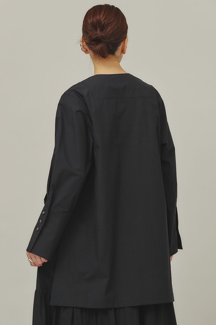 【カレンソロジー/Curensology】のタイプライタークルーブラウス 人気、トレンドファッション・服の通販 founy(ファニー) 　ファッション　Fashion　レディースファッション　Fashion for Women　トップス・カットソー　Cut & Sew Tops　シャツ・ブラウス・オフィスカジュアル　Elegant Blouses & Button-Ups　なめらか　Smooth, Silky Texture　シンプル　Simple, Minimal　スリーブ　Sleeve, Long Sleeve / Short Sleeve　セットアップ　Set-Up, Coordinated Outfit　タイプライター　Typewriter Fabric, Crisp Cotton　チュニック　Tunic, Long Top　バランス　Balance, Style Balance　ボトム　Bottoms, Lower Wear　ロング　Long, Long-Length　再入荷　Restock / Back in Stock　other-5|ID: prp329100004822692 ipo3291000000035063111