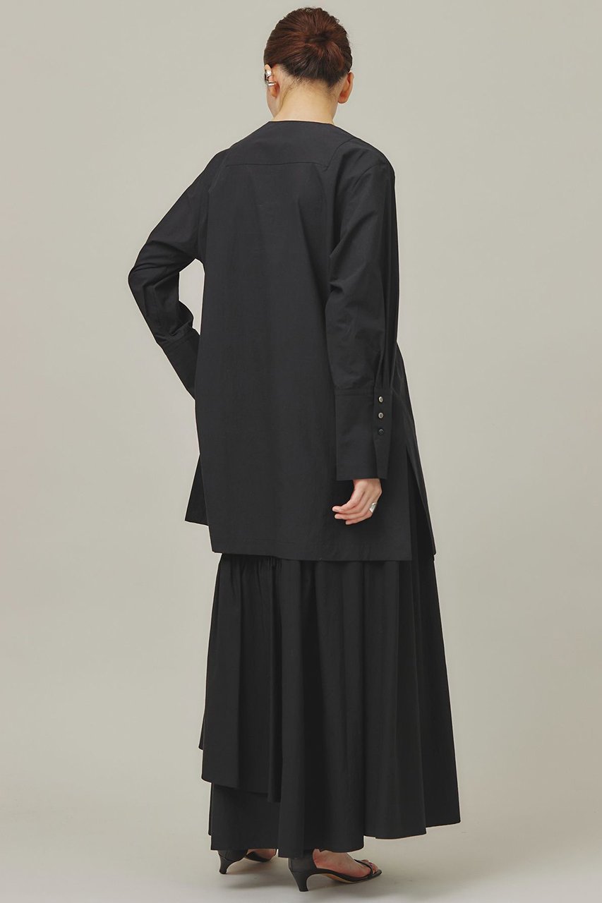 【カレンソロジー/Curensology】のタイプライタークルーブラウス 人気、トレンドファッション・服の通販 founy(ファニー) 　ファッション　Fashion　レディースファッション　Fashion for Women　トップス・カットソー　Cut & Sew Tops　シャツ・ブラウス・オフィスカジュアル　Elegant Blouses & Button-Ups　なめらか　Smooth, Silky Texture　シンプル　Simple, Minimal　スリーブ　Sleeve, Long Sleeve / Short Sleeve　セットアップ　Set-Up, Coordinated Outfit　タイプライター　Typewriter Fabric, Crisp Cotton　チュニック　Tunic, Long Top　バランス　Balance, Style Balance　ボトム　Bottoms, Lower Wear　ロング　Long, Long-Length　再入荷　Restock / Back in Stock　other-7|ID: prp329100004822692 ipo3291000000035063113