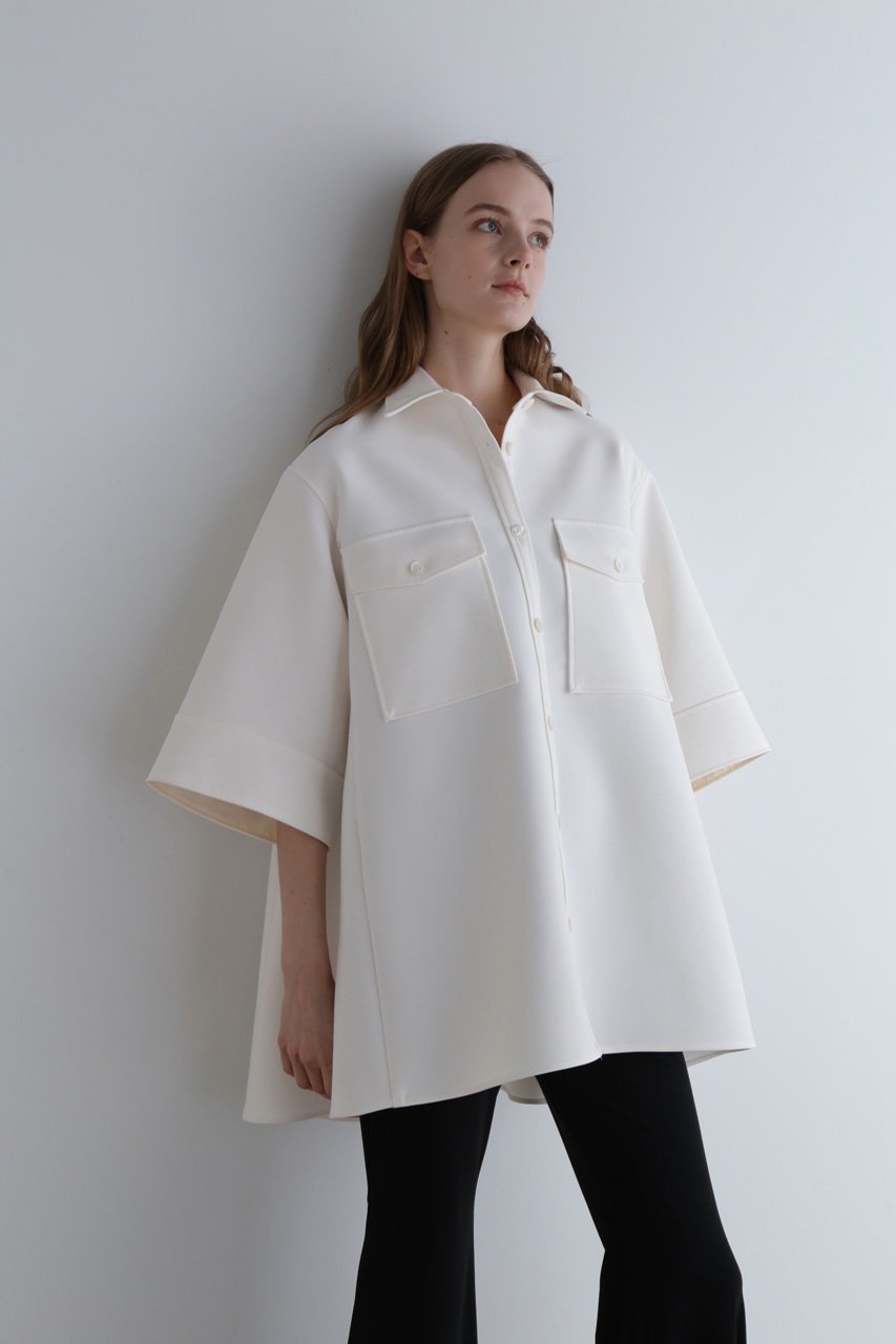 【ル フィル/LE PHIL】のドライタッチボンディングシャツ 人気、トレンドファッション・服の通販 founy(ファニー) 　ファッション　Fashion　レディースファッション　Fashion for Women　トップス・カットソー　Cut & Sew Tops　シャツ・ブラウス・オフィスカジュアル　Elegant Blouses & Button-Ups　インナー　Innerwear　コンパクト　Compact, Small Size　ショート　Short, Short Length　スリーブ　Sleeve, Long Sleeve / Short Sleeve　ツイル　Twist, Twisted Detail　ハーフ　Half, Half-Length　バランス　Balance, Style Balance　ボンディング　Bonding, Bonded Fabric　エレガント 上品　Elegant　羽織　Haori, Light Jacket　other-8|ID: prp329100004822751 ipo3291000000035063929