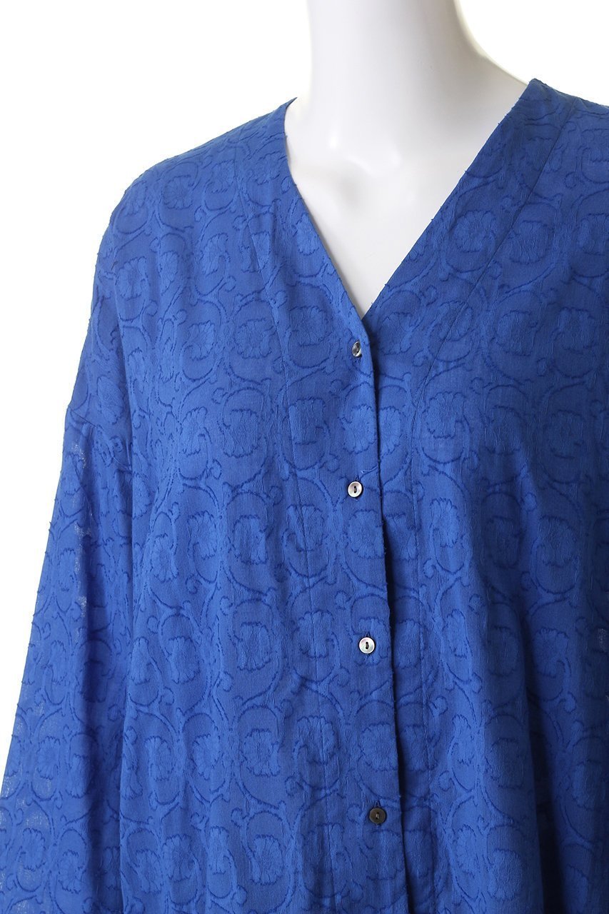 【ミズイロ インド/mizuiro ind】のjacquard V neck cocoon shirt シャツ 人気、トレンドファッション・服の通販 founy(ファニー) 　ファッション　Fashion　レディースファッション　Fashion for Women　トップス・カットソー　Cut & Sew Tops　シャツ・ブラウス・オフィスカジュアル　Elegant Blouses & Button-Ups　おすすめ　Recommended / Our Picks　ギャザー　Gathered, Ruffled　シアー　Sheer, See-Through　ジャカード／ジャガード　Jacquard, Woven Pattern　スリーブ　Sleeve, Long Sleeve / Short Sleeve　セットアップ　Set-Up, Coordinated Outfit　ロング　Long, Long-Length　other-5|ID: prp329100004822753 ipo3291000000035064024