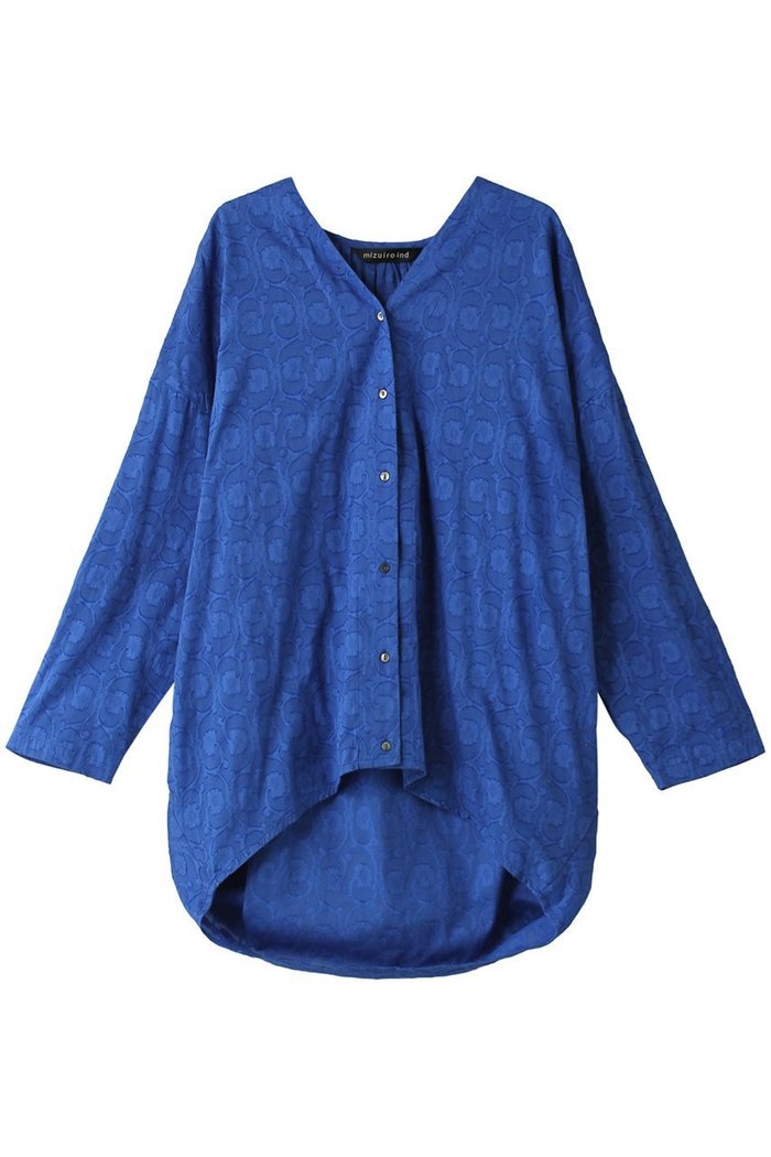 【ミズイロ インド/mizuiro ind】のjacquard V neck cocoon shirt シャツ インテリア・キッズ・メンズ・レディースファッション・服の通販 founy(ファニー) https://founy.com/ ファッション Fashion レディースファッション Fashion for Women トップス・カットソー Cut & Sew Tops シャツ・ブラウス・オフィスカジュアル Elegant Blouses & Button-Ups おすすめ Recommended / Our Picks ギャザー Gathered, Ruffled シアー Sheer, See-Through ジャカード／ジャガード Jacquard, Woven Pattern スリーブ Sleeve, Long Sleeve / Short Sleeve セットアップ Set-Up, Coordinated Outfit ロング Long, Long-Length |ID: prp329100004822753 ipo3291000000035333442