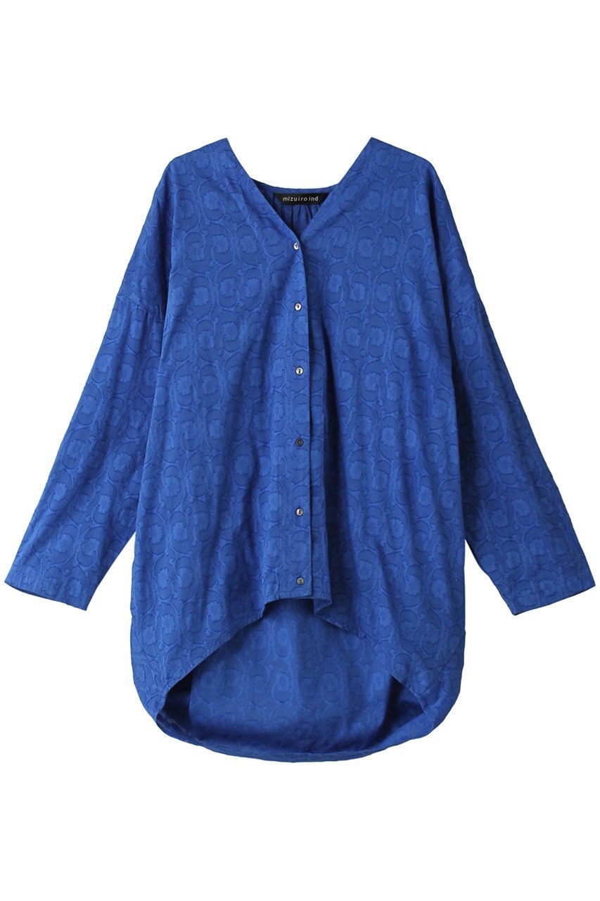 【ミズイロ インド/mizuiro ind】のjacquard V neck cocoon shirt シャツ 人気、トレンドファッション・服の通販 founy(ファニー) 　ファッション　Fashion　レディースファッション　Fashion for Women　トップス・カットソー　Cut & Sew Tops　シャツ・ブラウス・オフィスカジュアル　Elegant Blouses & Button-Ups　おすすめ　Recommended / Our Picks　ギャザー　Gathered, Ruffled　シアー　Sheer, See-Through　ジャカード／ジャガード　Jacquard, Woven Pattern　スリーブ　Sleeve, Long Sleeve / Short Sleeve　セットアップ　Set-Up, Coordinated Outfit　ロング　Long, Long-Length　 other-1|ID: prp329100004822753 ipo3291000000035333442