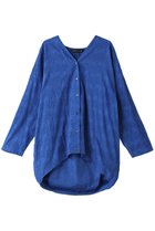 【ミズイロ インド/mizuiro ind】のjacquard V neck cocoon shirt シャツ blue|ID: prp329100004822753 ipo3291000000035333443
