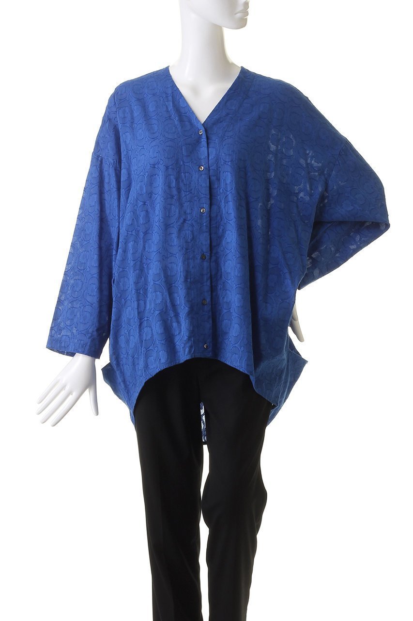 【ミズイロ インド/mizuiro ind】のjacquard V neck cocoon shirt シャツ 人気、トレンドファッション・服の通販 founy(ファニー) 　ファッション　Fashion　レディースファッション　Fashion for Women　トップス・カットソー　Cut & Sew Tops　シャツ・ブラウス・オフィスカジュアル　Elegant Blouses & Button-Ups　おすすめ　Recommended / Our Picks　ギャザー　Gathered, Ruffled　シアー　Sheer, See-Through　ジャカード／ジャガード　Jacquard, Woven Pattern　スリーブ　Sleeve, Long Sleeve / Short Sleeve　セットアップ　Set-Up, Coordinated Outfit　ロング　Long, Long-Length　other-2|ID: prp329100004822753 ipo3291000000035333445