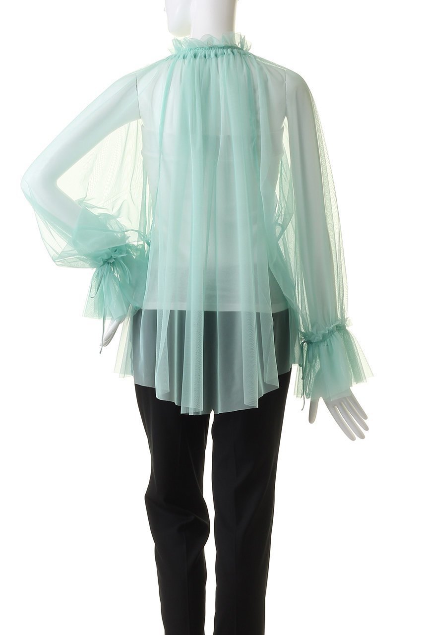 【ミディウミソリッド/MIDIUMISOLID】のtulle gathered blouse ブラウス 人気、トレンドファッション・服の通販 founy(ファニー) 　ファッション　Fashion　レディースファッション　Fashion for Women　トップス・カットソー　Cut & Sew Tops　シャツ・ブラウス・オフィスカジュアル　Elegant Blouses & Button-Ups　おすすめ　Recommended / Our Picks　インナー　Innerwear　エアリー　Airy Texture　ギャザー　Gathered, Ruffled　シアー　Sheer, See-Through　スリーブ　Sleeve, Long Sleeve / Short Sleeve　チュール　Tulip, Tulip Motif　ノースリーブ　Sleeveless, No-Sleeve　ロング　Long, Long-Length　今季　This Season, Current Season　other-4|ID: prp329100004822754 ipo3291000000035064038