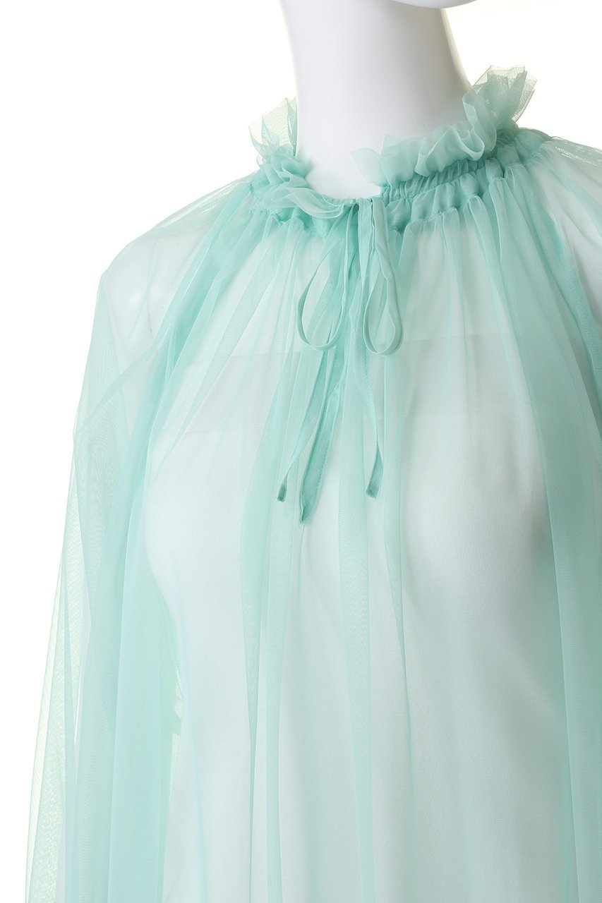 【ミディウミソリッド/MIDIUMISOLID】のtulle gathered blouse ブラウス 人気、トレンドファッション・服の通販 founy(ファニー) 　ファッション　Fashion　レディースファッション　Fashion for Women　トップス・カットソー　Cut & Sew Tops　シャツ・ブラウス・オフィスカジュアル　Elegant Blouses & Button-Ups　おすすめ　Recommended / Our Picks　インナー　Innerwear　エアリー　Airy Texture　ギャザー　Gathered, Ruffled　シアー　Sheer, See-Through　スリーブ　Sleeve, Long Sleeve / Short Sleeve　チュール　Tulip, Tulip Motif　ノースリーブ　Sleeveless, No-Sleeve　ロング　Long, Long-Length　今季　This Season, Current Season　other-5|ID: prp329100004822754 ipo3291000000035064040