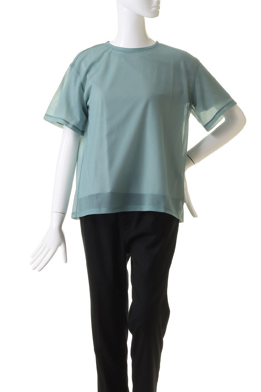 【ミディウミソリッド/MIDIUMISOLID】のsheer layered PO プルオーバー 人気、トレンドファッション・服の通販 founy(ファニー) 　ファッション　Fashion　レディースファッション　Fashion for Women　トップス・カットソー　Cut & Sew Tops　シャツ・ブラウス・オフィスカジュアル　Elegant Blouses & Button-Ups　カジュアルプルオーバー・ニットトップス　Pullovers & Knit Tops / Casual Pullovers　おすすめ　Recommended / Our Picks　シアー　Sheer, See-Through　ショート　Short, Short Length　シンプル　Simple, Minimal　スリーブ　Sleeve, Long Sleeve / Short Sleeve　デニム　Denim, Jeans Material　トレンド　Trend, Trending Now　エレガント 上品　Elegant　夏　Summer　other-2|ID: prp329100004822755 ipo3291000000035064055