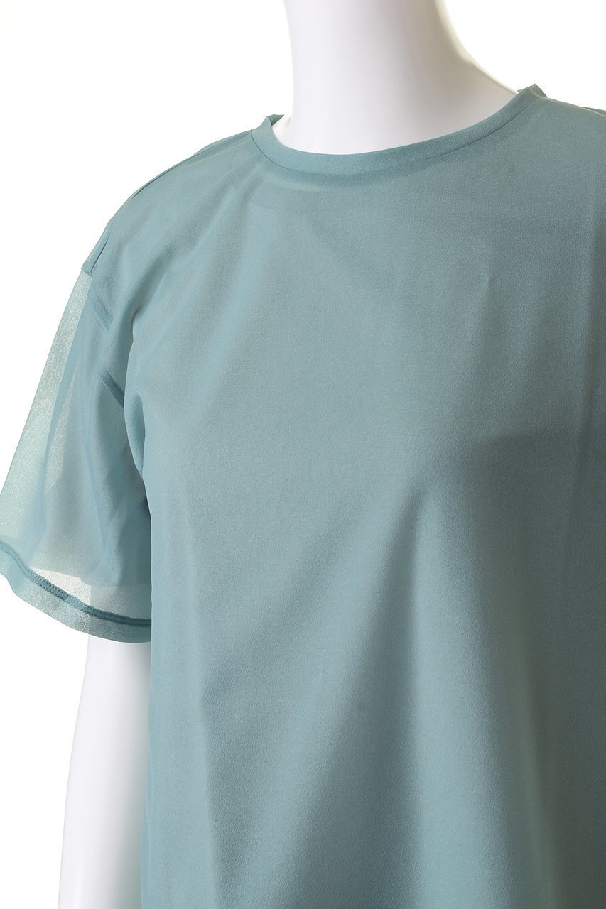 【ミディウミソリッド/MIDIUMISOLID】のsheer layered PO プルオーバー 人気、トレンドファッション・服の通販 founy(ファニー) 　ファッション　Fashion　レディースファッション　Fashion for Women　トップス・カットソー　Cut & Sew Tops　シャツ・ブラウス・オフィスカジュアル　Elegant Blouses & Button-Ups　カジュアルプルオーバー・ニットトップス　Pullovers & Knit Tops / Casual Pullovers　おすすめ　Recommended / Our Picks　シアー　Sheer, See-Through　ショート　Short, Short Length　シンプル　Simple, Minimal　スリーブ　Sleeve, Long Sleeve / Short Sleeve　デニム　Denim, Jeans Material　トレンド　Trend, Trending Now　エレガント 上品　Elegant　夏　Summer　other-5|ID: prp329100004822755 ipo3291000000035064060