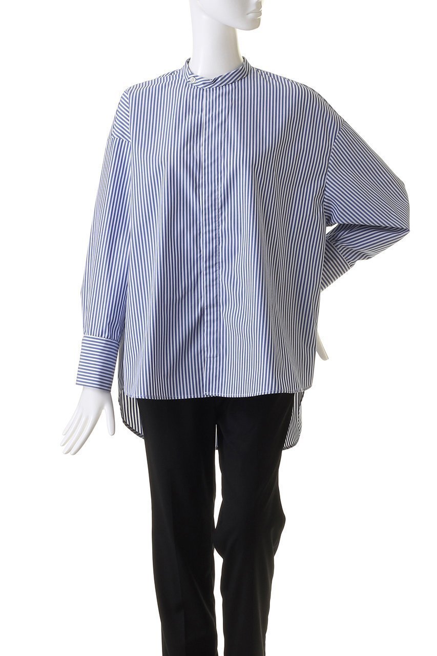 【ミディウミソリッド/MIDIUMISOLID】のband collar shirt シャツ 人気、トレンドファッション・服の通販 founy(ファニー) 　ファッション　Fashion　レディースファッション　Fashion for Women　トップス・カットソー　Cut & Sew Tops　シャツ・ブラウス・オフィスカジュアル　Elegant Blouses & Button-Ups　スタイリッシュ　Stylish, Fashionable　ストライプ　Stripe, Striped Pattern　スリーブ　Sleeve, Long Sleeve / Short Sleeve　ロング　Long, Long-Length　エレガント 上品　Elegant　other-2|ID: prp329100004822762 ipo3291000000035781591