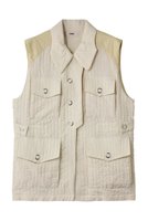 【エリオポール/heliopole】の【muller of yoshiokubo】ストライプジャカードベスト 人気、トレンドファッション・服の通販 founy(ファニー) ファッション Fashion レディースファッション Fashion for Women アウター Coat / Outerwear Collection レディースジャケット・軽アウター Jackets コンビ Combo, Combination Style ジャカード／ジャガード Jacquard, Woven Pattern ジャケット Jacket, Outerwear スウェット / スエット Sweatshirt, Sweatwear ストライプ Stripe, Striped Pattern トレンド Trend, Trending Now ベスト Vest, Waistcoat ポケット Pocket, Pocket Detail |ID:prp329100004822786