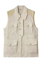 【エリオポール/heliopole】の【muller of yoshiokubo】ストライプジャカードベスト 人気、トレンドファッション・服の通販 founy(ファニー) ファッション Fashion レディースファッション Fashion for Women アウター Coat / Outerwear Collection レディースジャケット・軽アウター Jackets コンビ Combo, Combination Style ジャカード／ジャガード Jacquard, Woven Pattern ジャケット Jacket, Outerwear スウェット / スエット Sweatshirt, Sweatwear ストライプ Stripe, Striped Pattern トレンド Trend, Trending Now ベスト Vest, Waistcoat ポケット Pocket, Pocket Detail thumbnail アイボリー|ID: prp329100004822786 ipo3291000000035064667