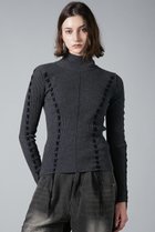 【プランク プロジェクト/PRANK PROJECT】のメリノウールレースアップタートルニット GRY(グレー)|ID: prp329100004822865 ipo3291000000035333769