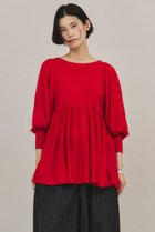 【カレンソロジー/Curensology】のギャザーニットプルオーバー 人気、トレンドファッション・服の通販 founy(ファニー) ファッション Fashion レディースファッション Fashion for Women トップス・カットソー Cut & Sew Tops ニット Knit Tops & Sweaters カジュアルプルオーバー・ニットトップス Pullovers & Knit Tops / Casual Pullovers ギャザー Gathered, Ruffled ワイド Wide, Wide Fit 再入荷 Restock / Back in Stock thumbnail レッド|ID: prp329100004822874 ipo3291000000035066801