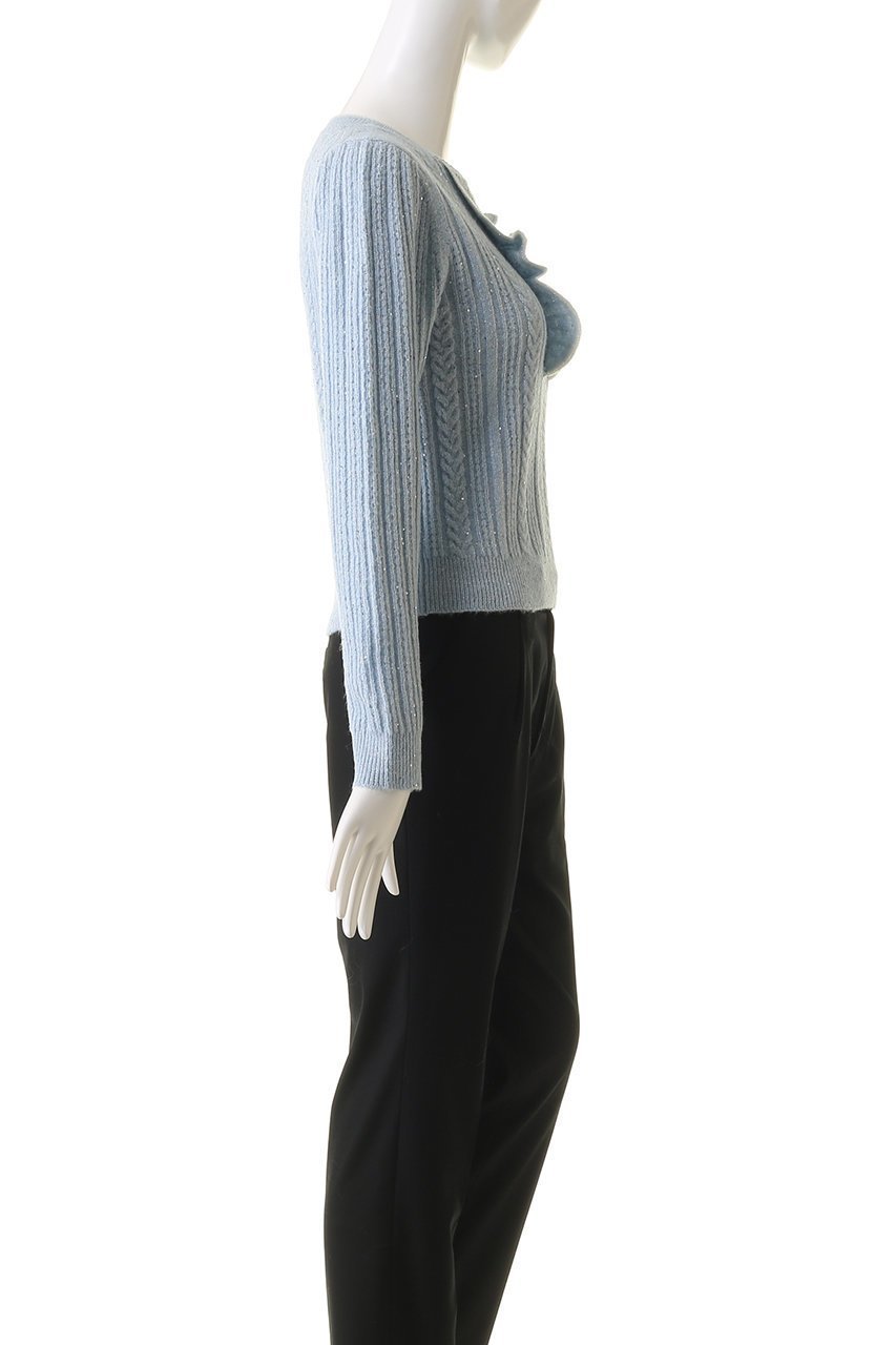 【アルアバイル/allureville】の【Loulou Willoughby】フロントフリルラメプルオーバー 人気、トレンドファッション・服の通販 founy(ファニー) 　ファッション　Fashion　レディースファッション　Fashion for Women　トップス・カットソー　Cut & Sew Tops　ニット　Knit Tops & Sweaters　カジュアルプルオーバー・ニットトップス　Pullovers & Knit Tops / Casual Pullovers　スパンコール　Sequins, Sequin Embellishment　フェミニン　Feminine, Girly　フリル　Frill, Ruffle　other-3|ID: prp329100004822875 ipo3291000000035066819