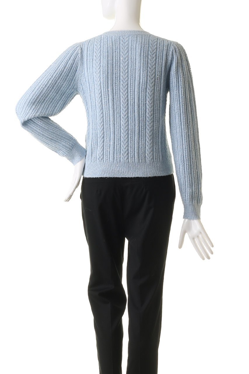 【アルアバイル/allureville】の【Loulou Willoughby】フロントフリルラメプルオーバー 人気、トレンドファッション・服の通販 founy(ファニー) 　ファッション　Fashion　レディースファッション　Fashion for Women　トップス・カットソー　Cut & Sew Tops　ニット　Knit Tops & Sweaters　カジュアルプルオーバー・ニットトップス　Pullovers & Knit Tops / Casual Pullovers　スパンコール　Sequins, Sequin Embellishment　フェミニン　Feminine, Girly　フリル　Frill, Ruffle　other-4|ID: prp329100004822875 ipo3291000000035066820